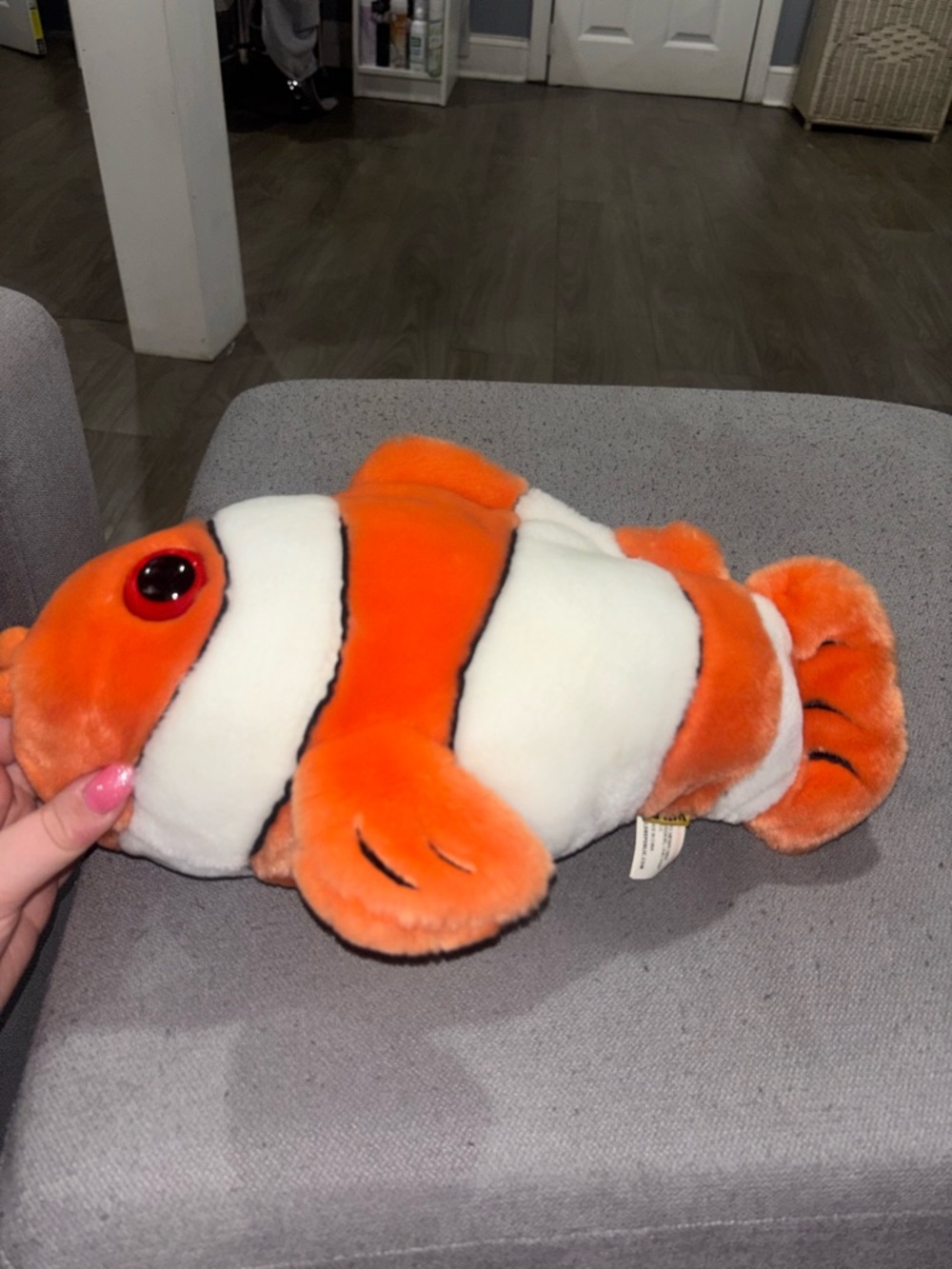 Orange and White Clownfish Plush Stuffed Animal - Soft Kids Toy